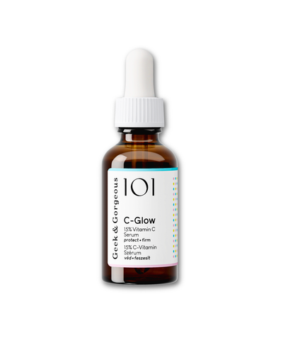 Bottle of Geek & Gorgeous C-Glow Vitamin C serum 