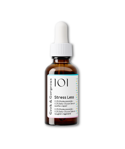 Bottle of Geek & Gorgeous Stress Less Serum